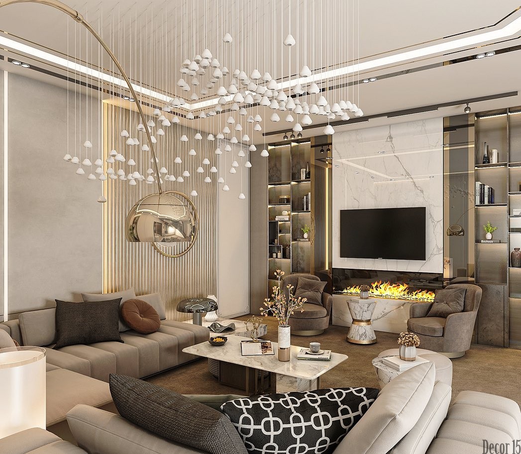 minimalist luxury living room  interior design 2023