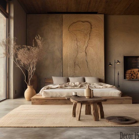 boho bedroom wood interior 2024