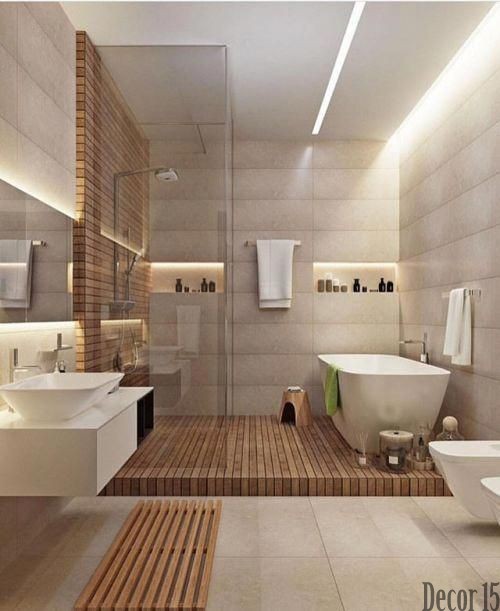 wood bathroom decor 2024